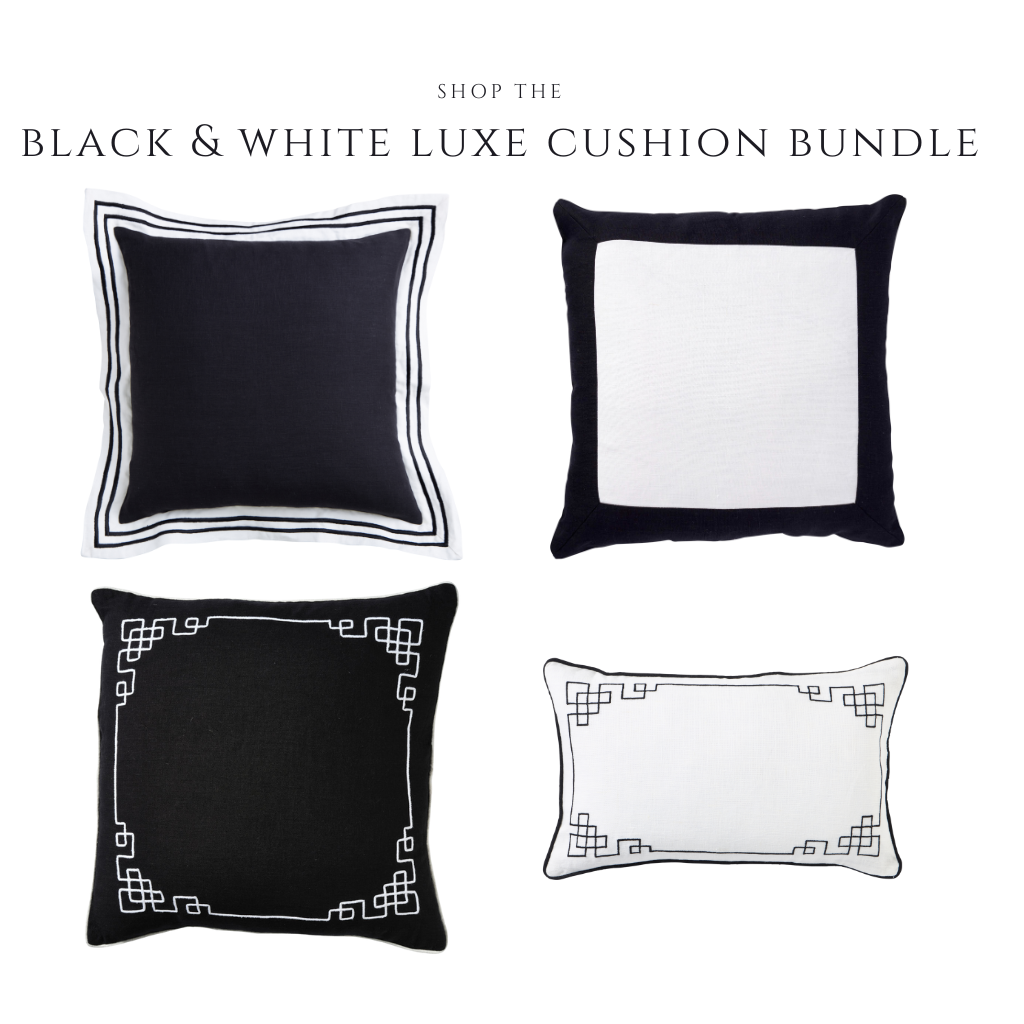 Black & White Linen Luxe Cushion Bundle